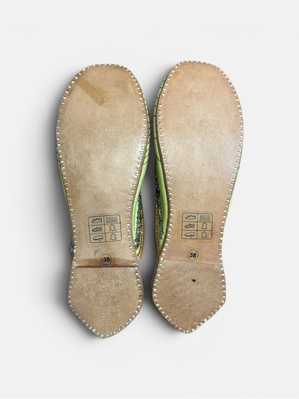 Antik & Batik Yellow Women's Jutti Mules sequin embroidery EU 38/US 8 - Picture 7 of 8
